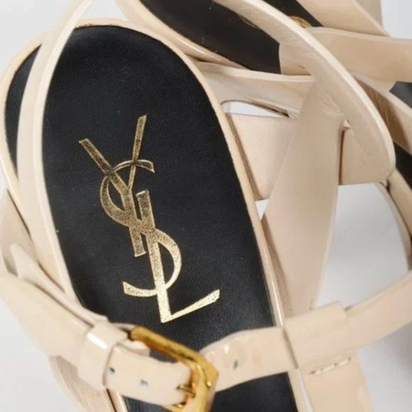 Saint Laurent Nude Patent Leather Tribute 105 Platform Sandal - Picture 10 of 12